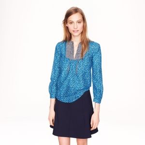 J Crew Peasant Top in Flowerpatch Print